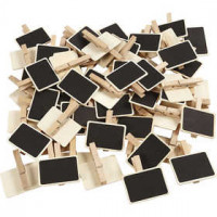 Blackboard with clothes peg, size 6.8x4.7 cm, 100 pcs [HOB-56215]