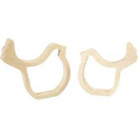 Chick Silhouettes, H: 13 cm, W: 13 cm, 2 pcs, plywood [HOB-56434]
