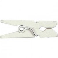 Mini Clothes Peg, L: 25 mm, W: 3 mm, 36 pcs, white [HOB-56435]