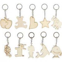 Key Hanger, size 5.5x5.5 cm, thickness 2 mm, 30 pcs, plywood [HOB-56838]