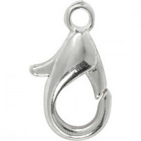 Lobster Claw Clasps, L: 10 mm, 100 pcs, silver-plated [HOB-600121]