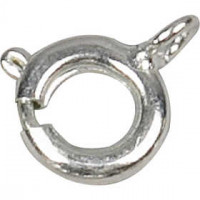 Spring Ring Clasps, 7 mm, 10 pcs, silver-plated [HOB-600300]