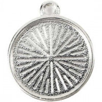 Cabocon charm, D: 16 mm, inner size 14 mm, 25 pcs, metal [HOB-60109]