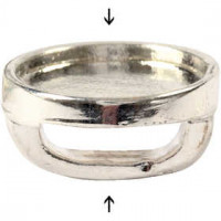 Cabochon Spacer Bead, D: 15 mm, hole size 3x10 mm, 25 pcs, silver-plated [HOB-60143]