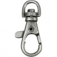 Lobster Claw Clasps, 40 mm, 15 pcs, antique silver [HOB-60224]