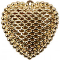 Heart, size 28x29 mm, hole size 1 mm, 1 pc, gold-plated [HOB-60564]