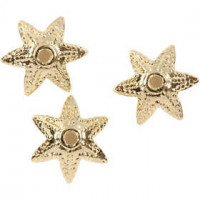 Bead Caps, D: 10 mm, 10 pcs, gold-plated [HOB-60572]