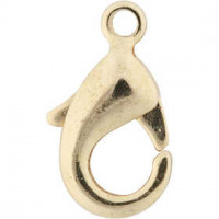 Lobster Claw Clasps, L: 10.1 mm, 5 pcs, gold-plated [HOB-61049]