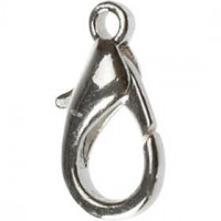 Lobster Claw Clasps, L: 18 mm, 4 pcs, silver-plated [HOB-613131]