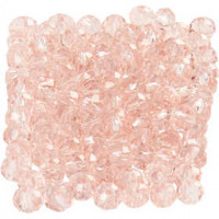 Faceted Beads, size 3x4 mm, hole size 0.8 mm, 100 pcs, rose [HOB-61666]