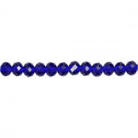 Faceted Beads, size 5x6 mm, hole size 1 mm, 100 pcs, blue opal [HOB-61669]
