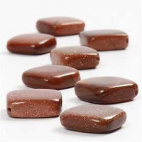 Stone Beads, size 18x15 mm, hole size 1 mm, 1 strand, brown [HOB-63513]