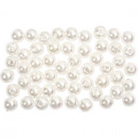 Wax Beads, D: 5 mm, hole size 0.7 mm, 100 pcs, mother-of-pearl [HOB-698161]
