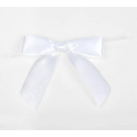 White Pre-tied Bow 2.2cm (100 Pieces) [BOW7WH]