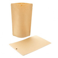 Stand Up Pouches Kraft Compostable 14.9x8.9x23.2cm no Grip Seal | 312 grams (100 pieces) [SUPEK7]