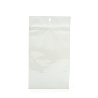 White Metallized Hanging Zipper Barrier Bags 7.6 x 11.4 cm (100 Pieces) [HZBB3MW]