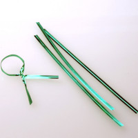 Tin Ties 10.2x0.4cm Green Metallic Plastic (1.000 pieces) [TT4MGR]