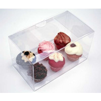 Plastic Gift Boxes for 6 mini Cupcakes or muffins 17.8x10.2x7.6cm (100 pieces) [CBS179]