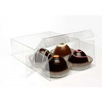 Plastic Gift Boxes for "chocolate" Truffels 10.8x4.1x10.8cm with Insert (100 pieces) [CNDY194]