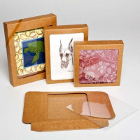 Kraft Gift Boxes 9.4x2.2x13.2cm with loose plastic Window (25 pieces) [WKRS246]