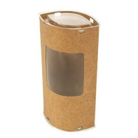 Kraft Gift Boxes oval 7.8x5.2x15.4cm with Window (25 pieces) [KTEWS26]
