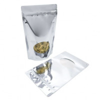 Stand Up Pouches Silver with oval Window 14.9x8.9x23.2cm | 312 grams (100 pieces) [ZBGMO7S]