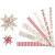 Paper star strips, W: 15x25 mm, D: 6.5+11.5 cm, 48 strips, white, gold, red [HOB-24355]