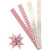 Paper star strips, W: 40 mm, D: 18 cm, 40 strips, white, gold, red [HOB-24359]