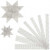 Paper Star Strips, W: 15+25 mm, D: 6.5+11.5 cm, 48 strips, white, silver [HOB-24363]