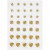 Rhinestones, size 6+8+10 mm, 35 pcs, gold [HOB-24378]