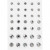 Rhinestones, size 6+8+10 mm, 35 pcs, silver [HOB-24386]