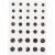 Rhinestones, size 6+8+10 mm, 35 pcs, grey [HOB-24388]