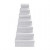 Square Boxes, size 9+11+13+15+17+19+21 cm, H: 4.5+5+5.5+6+6.5+7+7,5 cm, 7 pcs, white [HOB-26419]