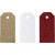 Gift Tags, size 5x10 cm, 300 g, 12 pcs, white, gold, red [HOB-27972]