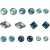 Deco Rivets, size 8-18 mm, 16 pcs, blue [HOB-28310]