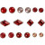 Deco Rivets, size 8-18 mm, 16 pcs, red [HOB-28312]