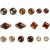 Deco Rivets, size 8-18 mm, 16 pcs, brown [HOB-28313]