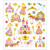 Stickers, sheet 15x16.5 cm, approx. 32 pc, 1 sheet [HOB-29131]