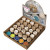 Wooden stamp, D: 30 mm, H: 35 mm, 1 set [HOB-32330]