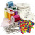 Kumihimo Class set, 1 set, silver-plated, neon colours, bold colours [HOB-41591]