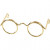 Novelty Glasses, W: 35 mm, hole size 13 mm, 10 pcs, gold [HOB-500331]