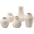 Vases and candle light holders, H: 7+10+12 cm, hole size 2.45 cm, 5 pcs, white [HOB-50556]