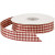 Checked Ribbon, W: 20 mm, 25 m, antique red/white [HOB-51389]