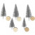 Christmas Spruce Trees, H: 40+60 mm, 5 pcs, silver [HOB-51958]