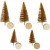 Christmas Spruce Trees, H: 40+60 mm, 5 pcs, gold [HOB-51959]