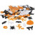 Sequins, size 10-20 mm, 250 g, white, orange, black [HOB-52174]