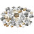 Rhinestones, size 6+9+12 mm, 360 pcs, golden/silver harmony [HOB-52185]