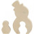 2in1 Figure, H: 7.7+20 cm, W: 5.3+11.3 cm, 1 set, plywood [HOB-56134]