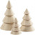 Christmas Trees, H: 5+7.5+10 cm, D: 3.5+5.4+6.7 cm, 3 pcs, paulownia [HOB-56238]