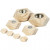 Candle Holders, H: 3.4+5 cm, D: 6.2+9 cm, 1 set, pine [HOB-56429]